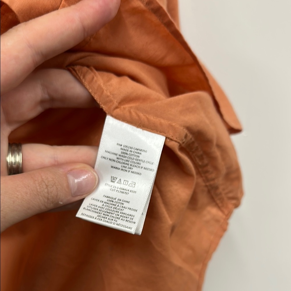 Equipment Orange Button Down Shirt L - Picture 4 of 5